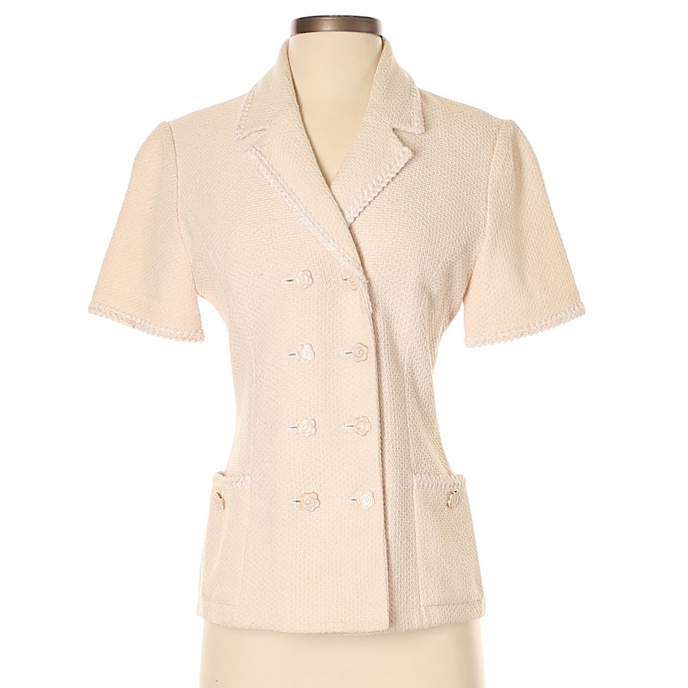 St. John Collection Marie Gray Tweed Knit Blazer
